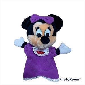 Vintage Disneyland Minnie Mouse Hand Puppet Purple Kids